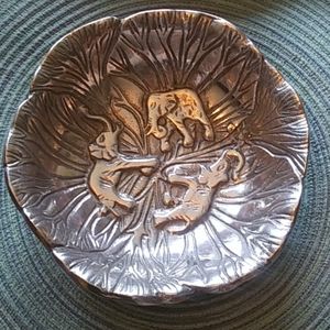 White brass elephant bowl, NWT